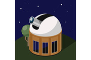 Scientific space observatory isometric vector