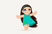 vector cute girl graphic
