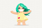 vector cute girl graphic
