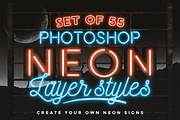 Neon layer styles for Photoshop