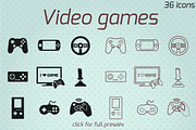36 Video Games vector icons