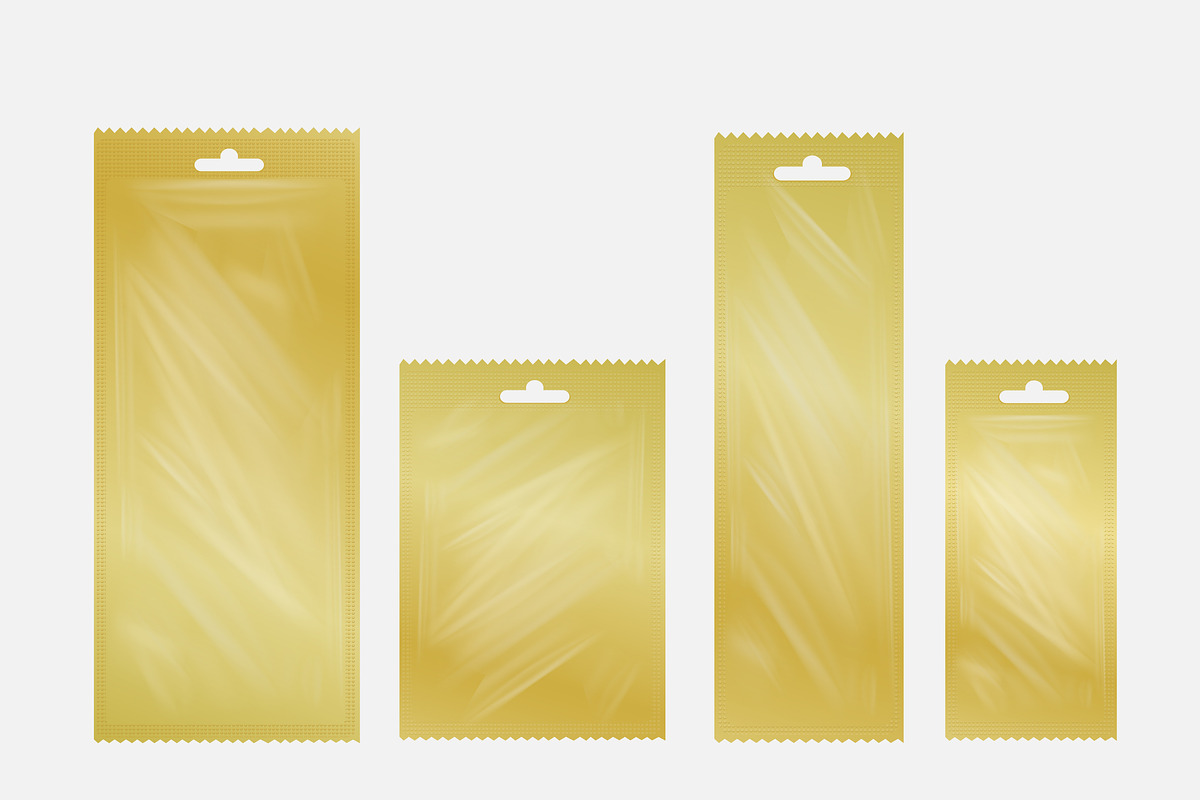 Gold foil sachet for food in Product Mockups - product preview 8