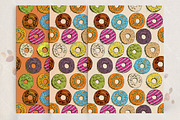Seamless vector pattern with donut. 