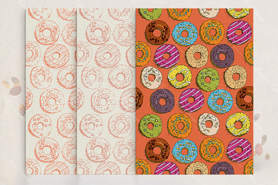 Seamless vector pattern with donut.  in Patterns - product preview 8