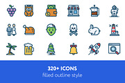 320 + icons filled outline style