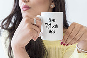 Mug mockup - Woman holding mug