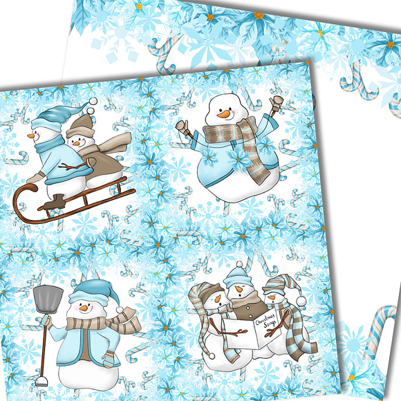 Cute snowman patterns in Patterns - product preview 3