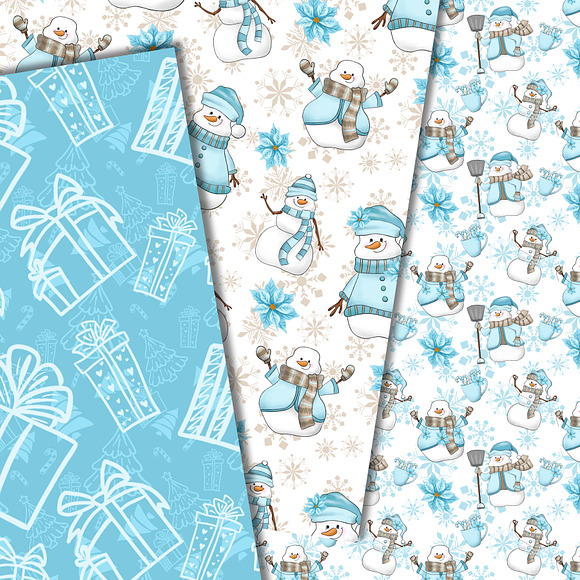Cute snowman patterns in Patterns - product preview 6