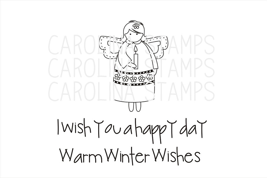 Wishing Angel Digital Stamp in Objects - product preview 8