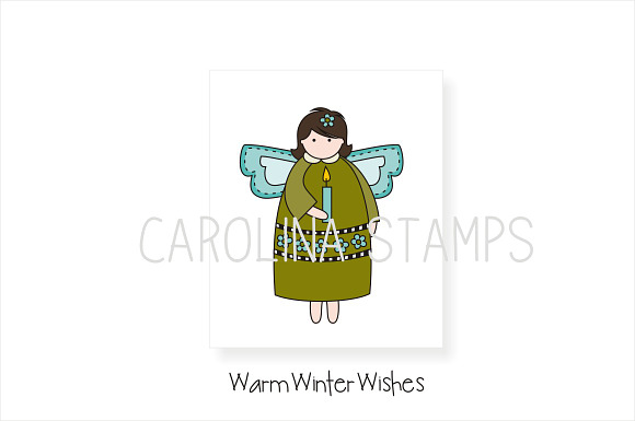 Wishing Angel Digital Stamp in Objects - product preview 1