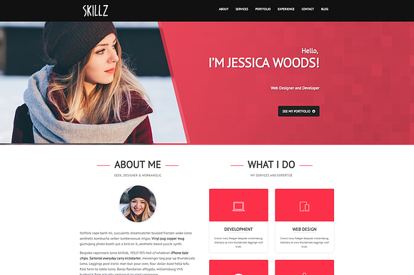 Skillz: Portfolio & Resume Theme in WordPress Portfolio Themes - product preview 4