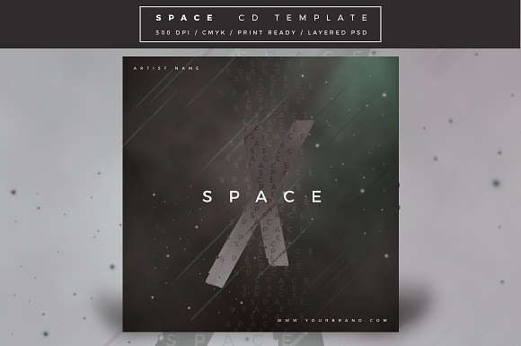 Space Cd Cover Template in Templates - product preview 1