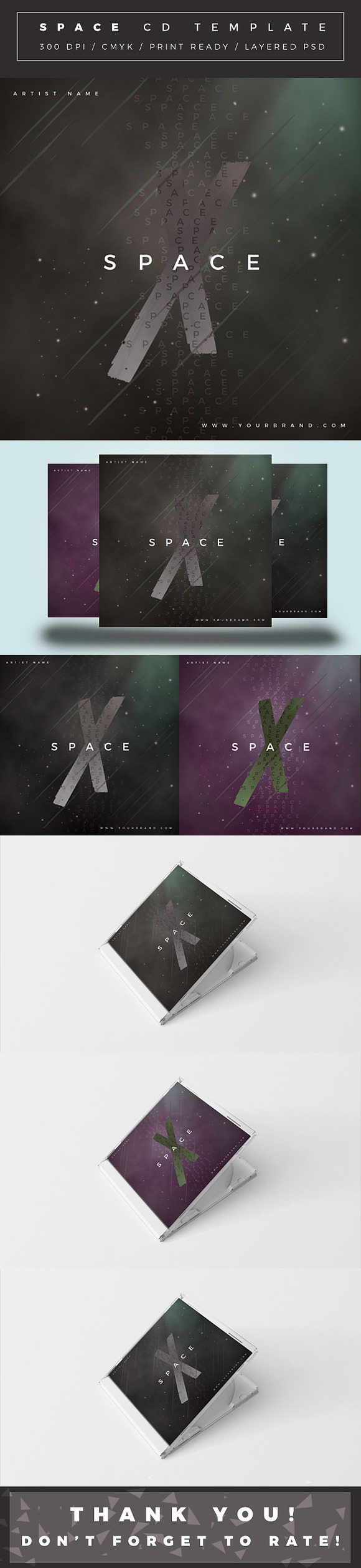 Space Cd Cover Template in Templates - product preview 3