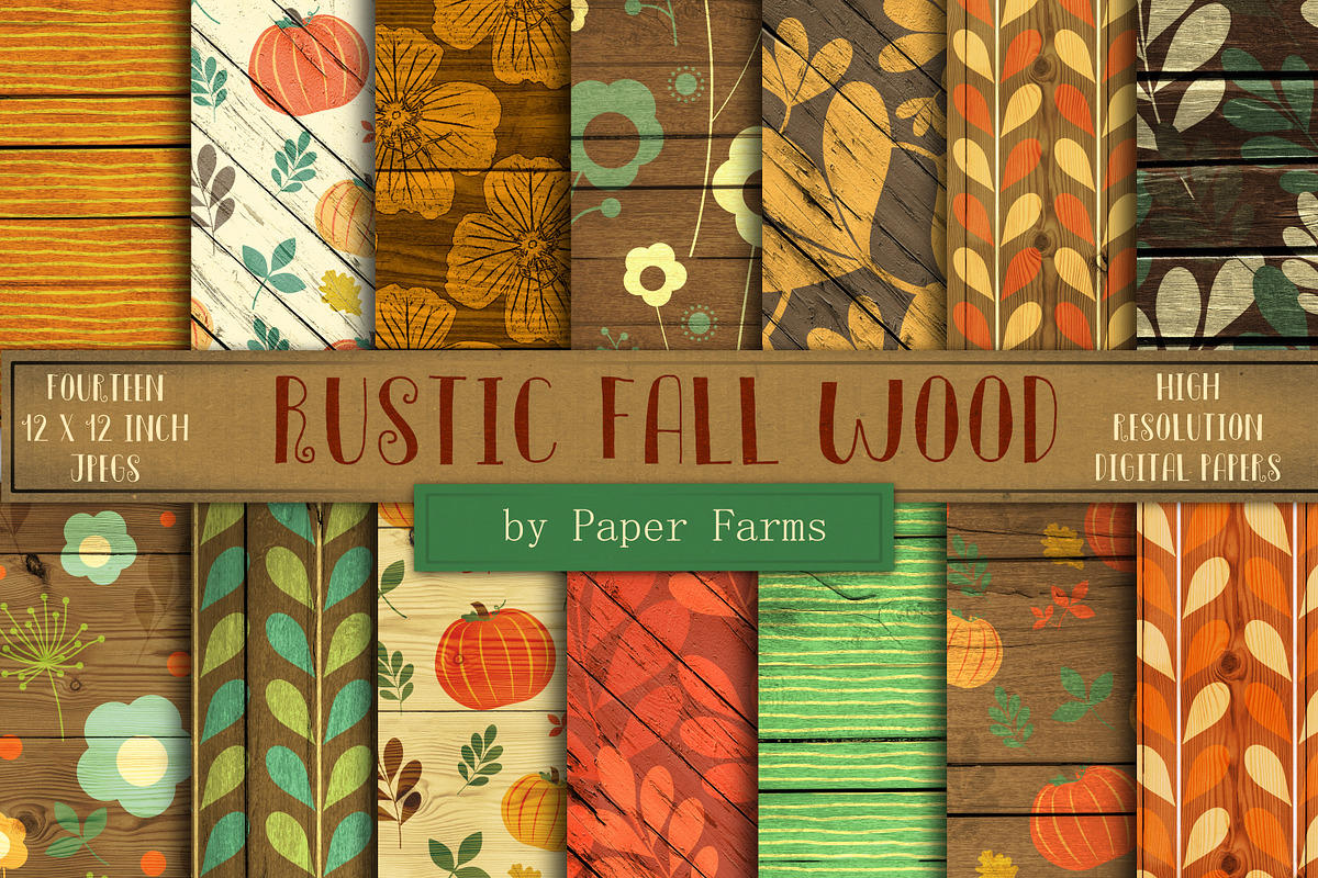 Rustic fall wood backgrounds in Patterns - product preview 8