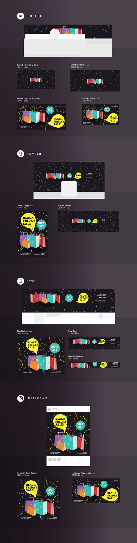Social Media Pack | Black Friday in Social Media Templates - product preview 1