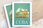 Cuba vector poster. Travels