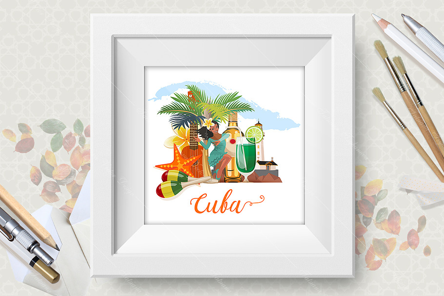 Cuba vector poster. Travels in Illustrations - product preview 8