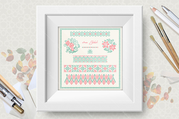 Cross stitch vector set in Illustrations - product preview 1