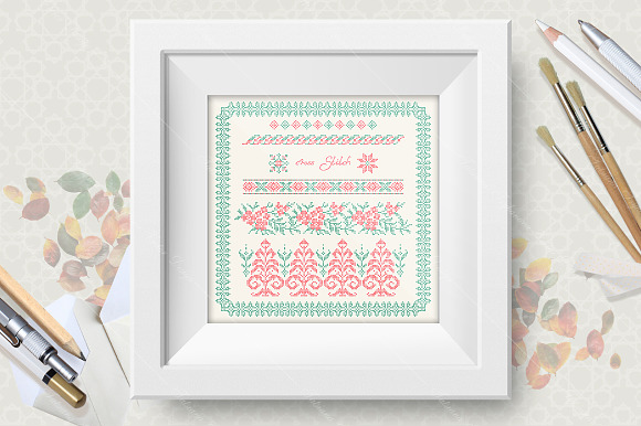 Cross stitch vector set in Illustrations - product preview 2