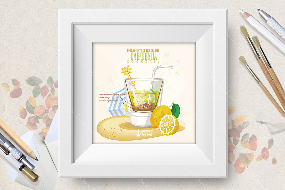 Cocktail Caipirinha poster in Illustrations - product preview 8