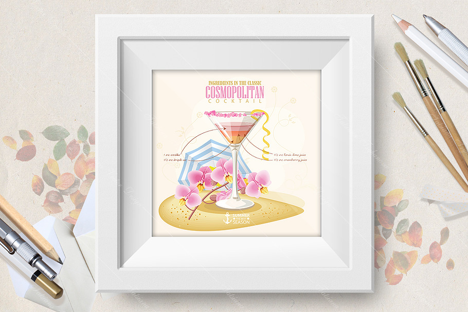 Cocktail Cosmopolitan poster in Illustrations - product preview 8