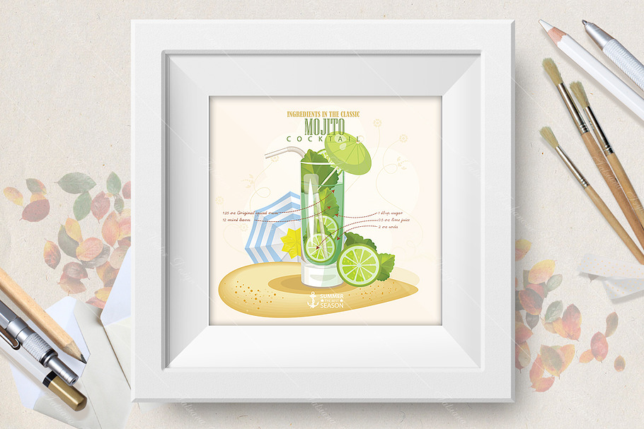 Cocktail Mojito poster in Illustrations - product preview 8