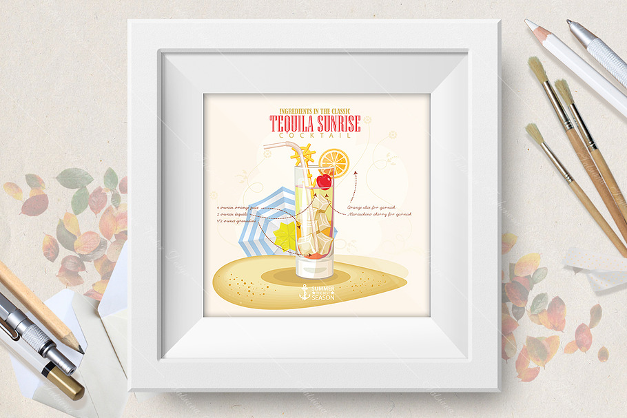 Cocktail Tequila Sunrise poster in Illustrations - product preview 8