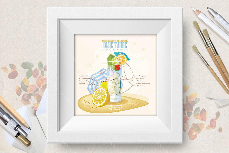 Cocktail Blue Tahoe poster in Illustrations - product preview 8