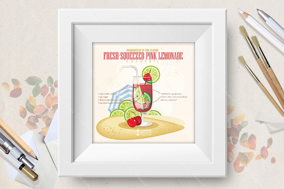 Fresh Squeezed Pink Lemonade in Illustrations - product preview 8