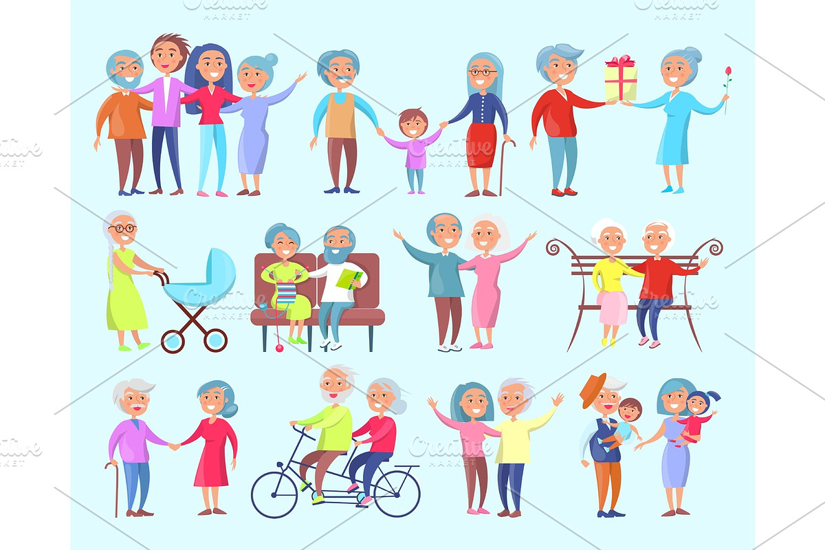 People of Different Age Isolated Illustration in Illustrations - product preview 8