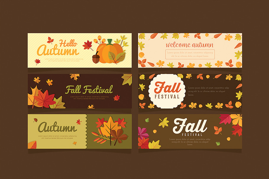 6 Autumn Banner in Illustrations - product preview 8