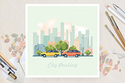 City parking. Flat vector style