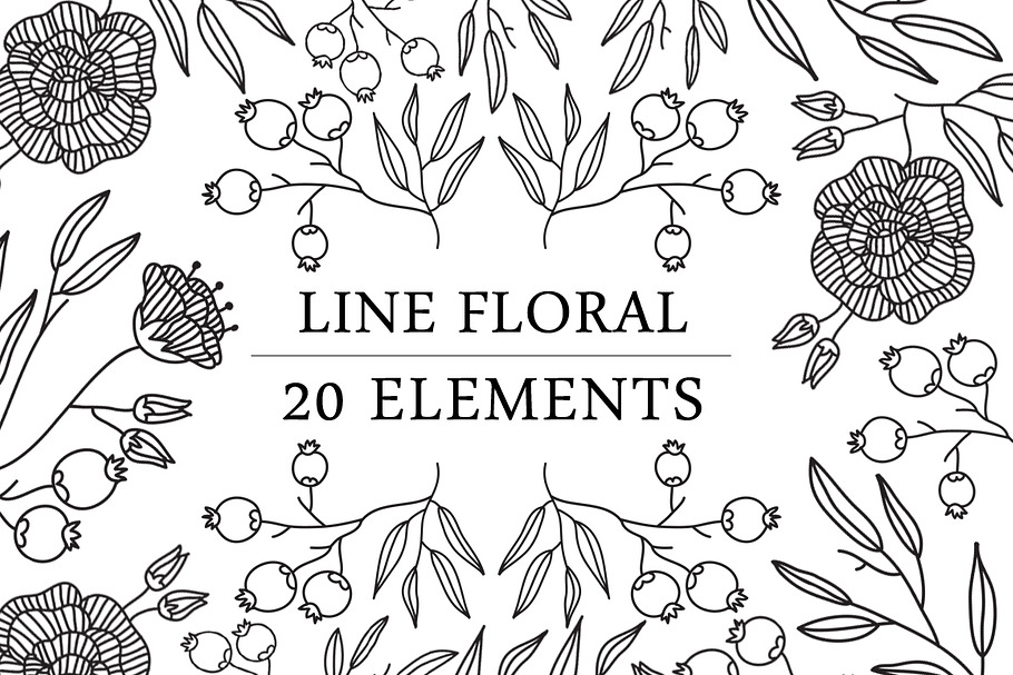 Line Floral Element in Objects - product preview 8