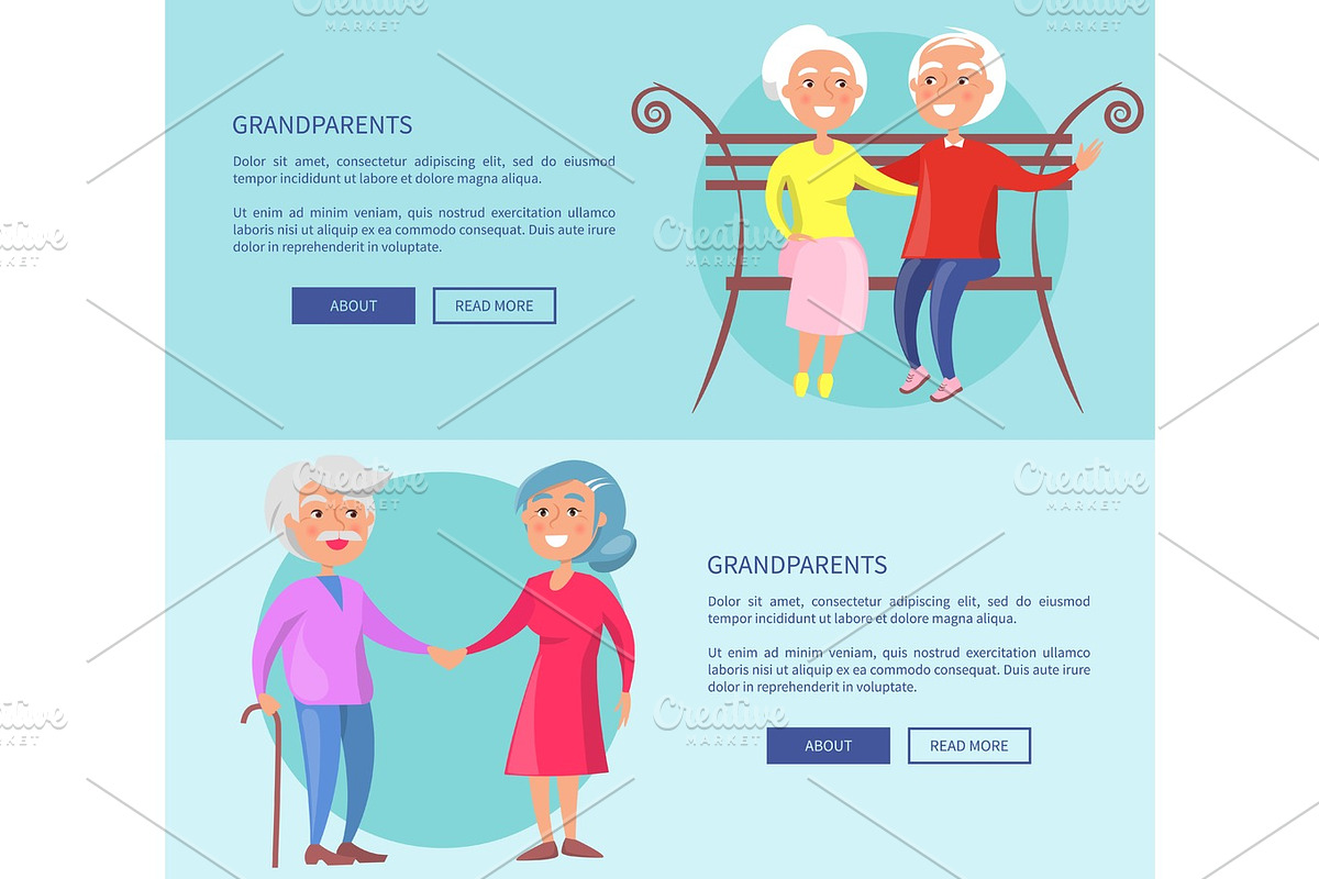 Grandparents Posters with Mature Couples Together in Objects - product preview 8
