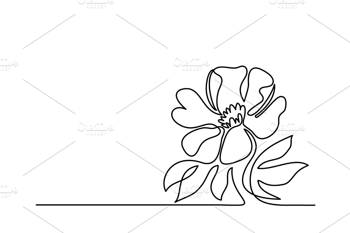 Drawing of beautiful flower in Illustrations - product preview 8