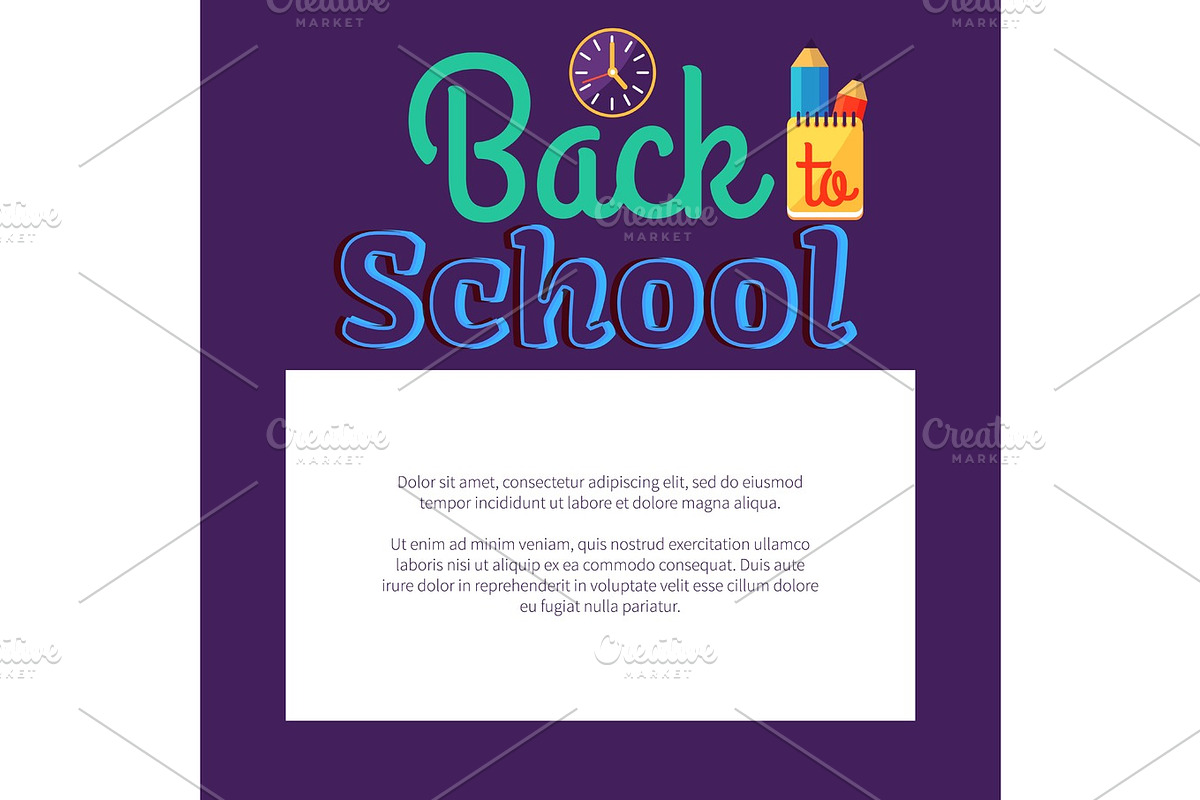 Back to School Poster with Place for Text in Frame in Objects - product preview 8