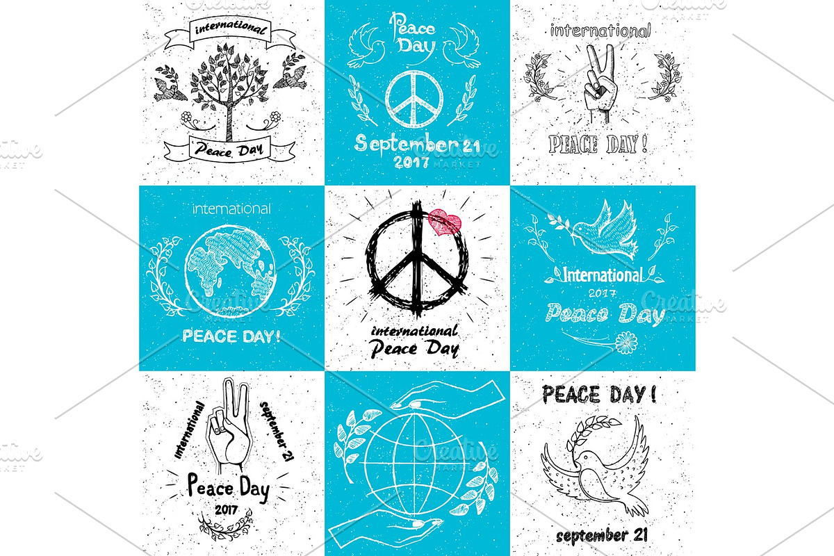 International Peace Day september 21 Set of Vector in Illustrations - product preview 8