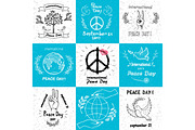International Peace Day september 21 Set of Vector