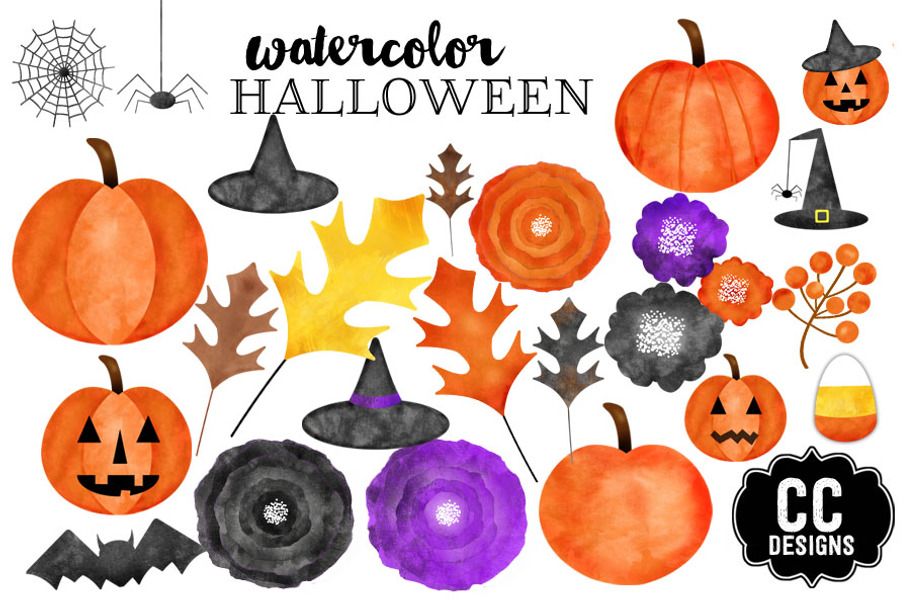 Halloween Watercolor Graphic Clipart
