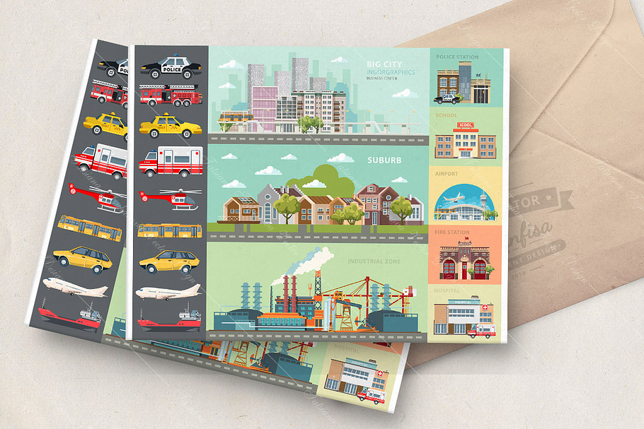 City life in vector set in Illustrations - product preview 8
