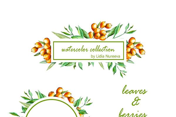 Berries and leaves autumn design