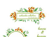 Berries and leaves autumn design