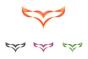 Unique Wings Bird Abstract Logo