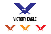 V - Eagle Hawk Bird Logo