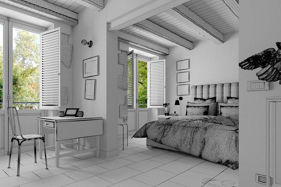 IN 2 Countryside Bedroom in Architecture - product preview 2