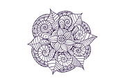 Mandala. Decorative ornament element pattern. Hand drawn ethnic tribal background template.