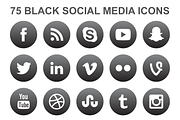 Black Social Media Icons