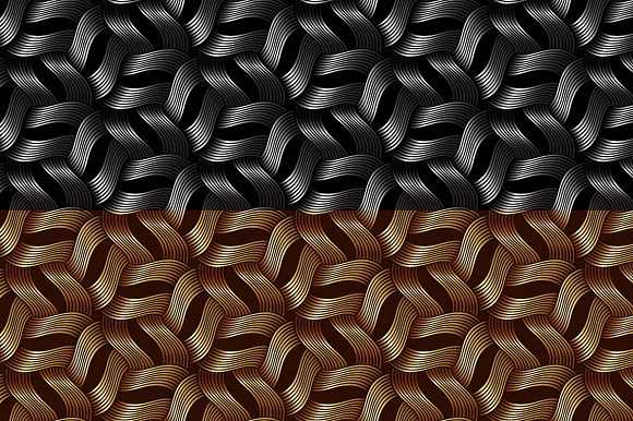 8 Graphic Wavy Metallic Patterns in Patterns - product preview 3