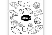 Chocolate Vector set of hand drawing