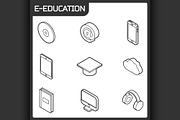 E-education icons set